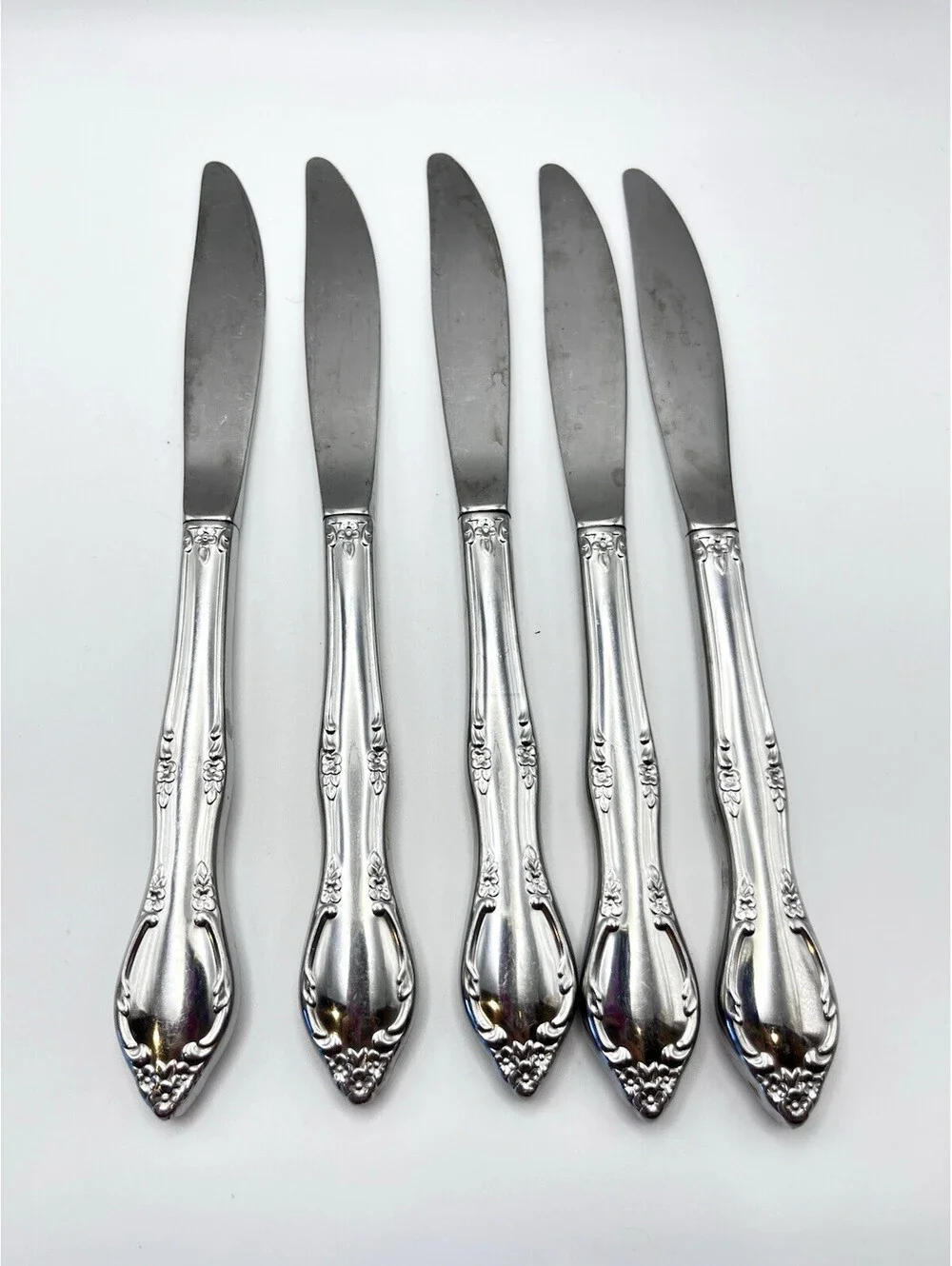 Oneida Mansion Park Stainless Flatware 5 pcs Dinner Knives 3036.9